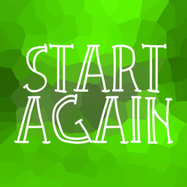 start again text on abstract colorful background