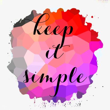 Soyut renkli arkaplanda basit bir metin olarak tut