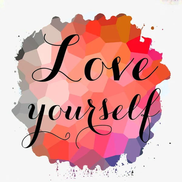 Love Yourself Text Abstract Colorful Background — Stock Photo, Image