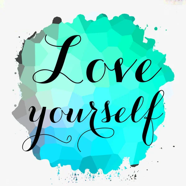 Love Yourself Text Abstract Colorful Background — Stock Photo, Image