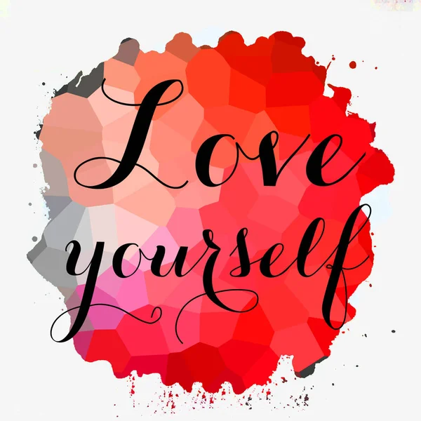 love yourself text on abstract colorful background