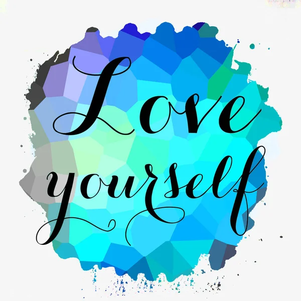 Love Yourself Text Abstract Colorful Background — Stock Photo, Image