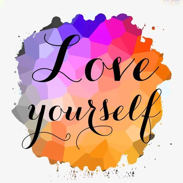 Love Yourself Text Abstract Colorful Background — Stock Photo, Image