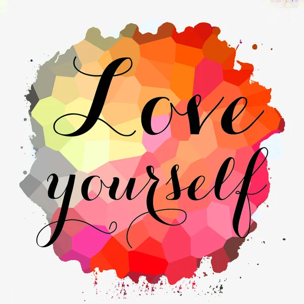 Love Yourself Text Abstract Colorful Background — Stock Photo, Image