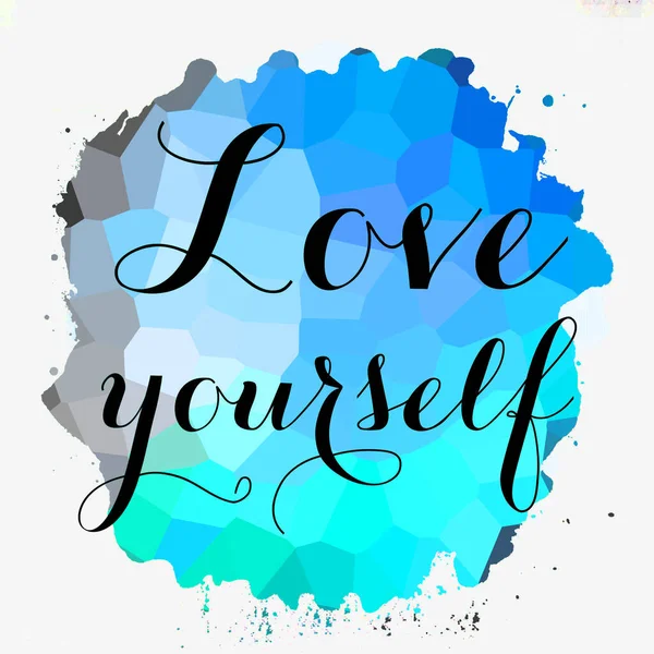 Love Yourself Text Abstract Colorful Background — Stock Photo, Image