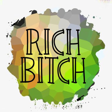 rich bitch text on abstract colorful background