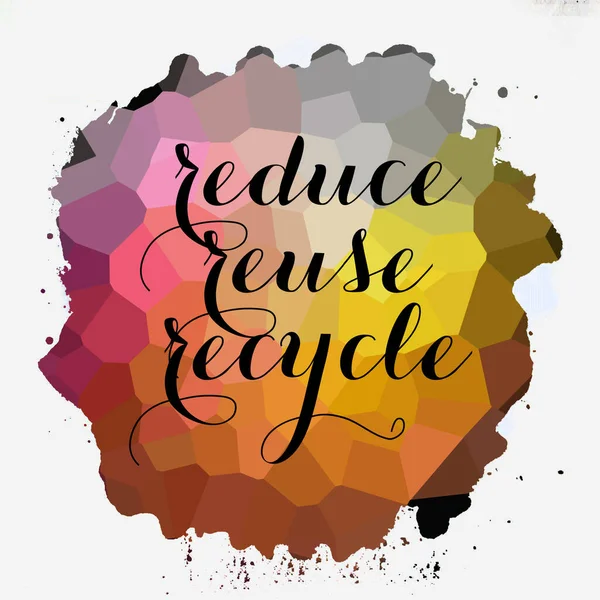 reduce, reuse and recycle text on abstract colorful background