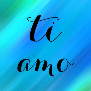 Soyut renkli arkaplan üzerine ti amo metin