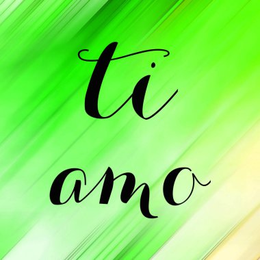 Soyut renkli arkaplan üzerine ti amo metin