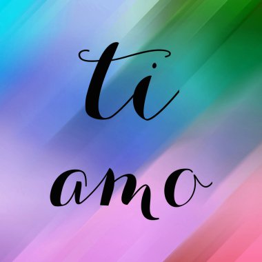 Soyut renkli arkaplan üzerine ti amo metin