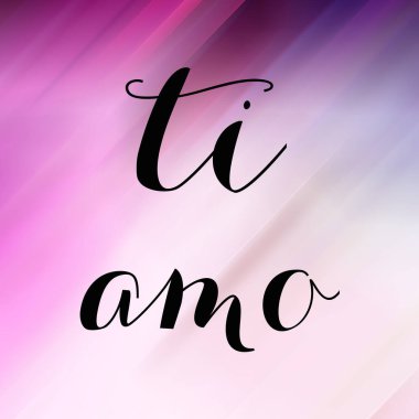 Soyut renkli arkaplan üzerine ti amo metin