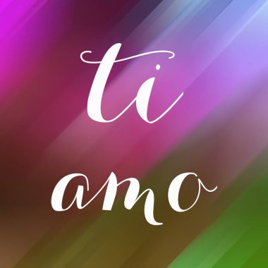 Soyut renkli arkaplan üzerine ti amo metin