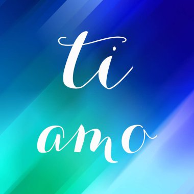 Soyut renkli arkaplan üzerine ti amo metin