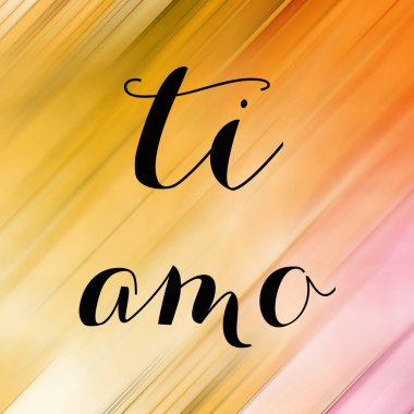 Soyut renkli arkaplan üzerine ti amo metin