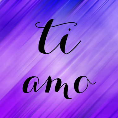 Soyut renkli arkaplan üzerine ti amo metin