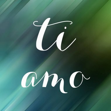 Soyut renkli arkaplan üzerine ti amo metin