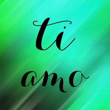 Soyut renkli arkaplan üzerine ti amo metin