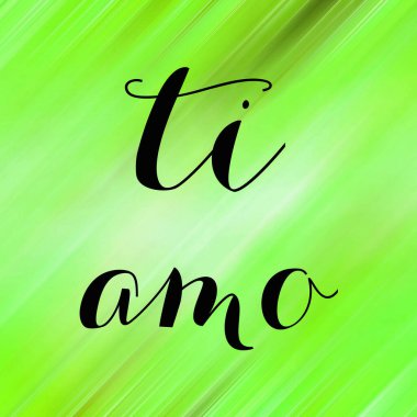 Soyut renkli arkaplan üzerine ti amo metin