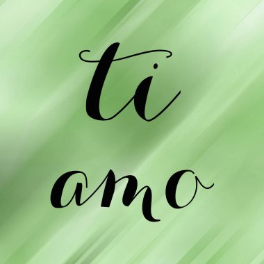 Soyut renkli arkaplan üzerine ti amo metin