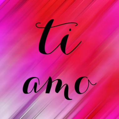 Soyut renkli arkaplan üzerine ti amo metin