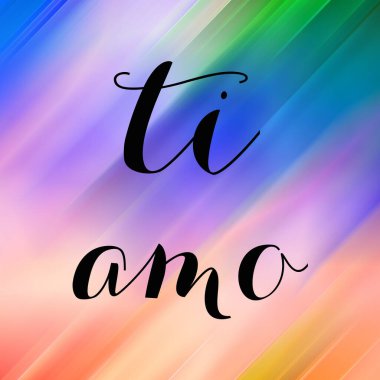 Soyut renkli arkaplan üzerine ti amo metin