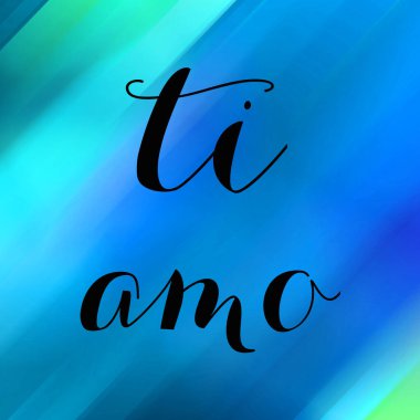 Soyut renkli arkaplan üzerine ti amo metin