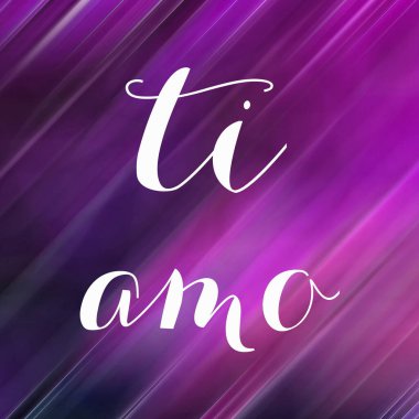 Soyut renkli arkaplan üzerine ti amo metin