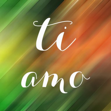 Soyut renkli arkaplan üzerine ti amo metin