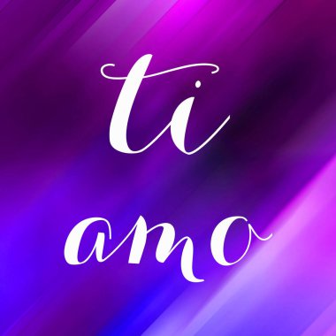 Soyut renkli arkaplan üzerine ti amo metin