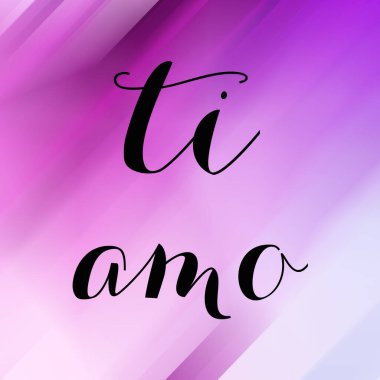 Soyut renkli arkaplan üzerine ti amo metin