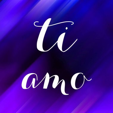 Soyut renkli arkaplan üzerine ti amo metin
