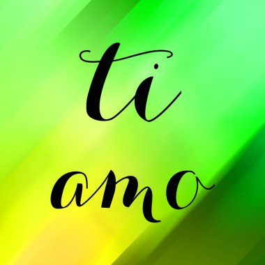 Soyut renkli arkaplan üzerine ti amo metin