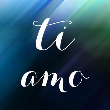 Soyut renkli arkaplan üzerine ti amo metin