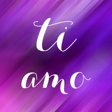 Soyut renkli arkaplan üzerine ti amo metin