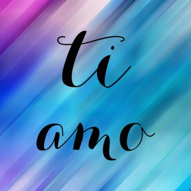 Soyut renkli arkaplan üzerine ti amo metin