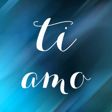 Soyut renkli arkaplan üzerine ti amo metin