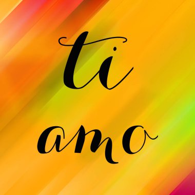 Soyut renkli arkaplan üzerine ti amo metin