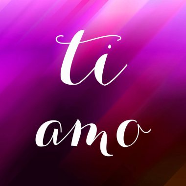 Soyut renkli arkaplan üzerine ti amo metin