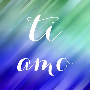 Soyut renkli arkaplan üzerine ti amo metin