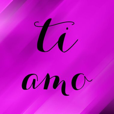 Soyut renkli arkaplan üzerine ti amo metin