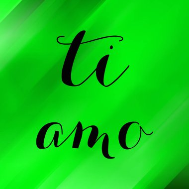 Soyut renkli arkaplan üzerine ti amo metin