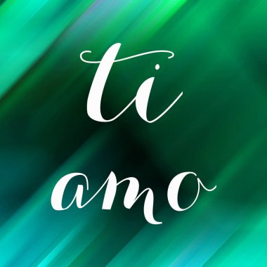 Soyut renkli arkaplan üzerine ti amo metin