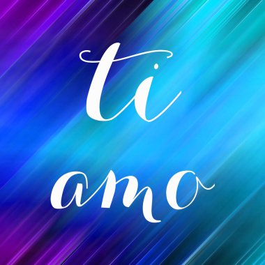 Soyut renkli arkaplan üzerine ti amo metin