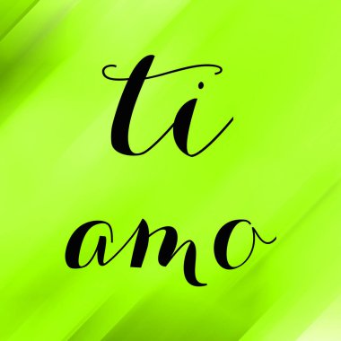 Soyut renkli arkaplan üzerine ti amo metin