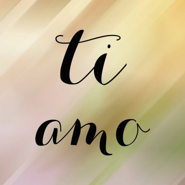 Soyut renkli arkaplan üzerine ti amo metin
