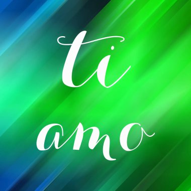 Soyut renkli arkaplan üzerine ti amo metin