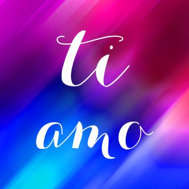 Soyut renkli arkaplan üzerine ti amo metin
