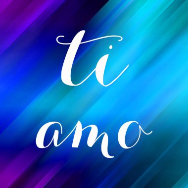 Soyut renkli arkaplan üzerine ti amo metin