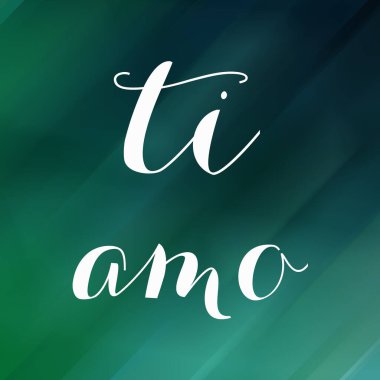 Soyut renkli arkaplan üzerine ti amo metin