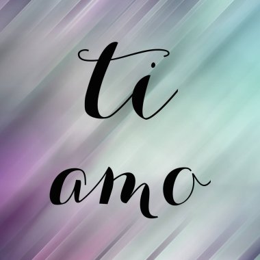 Soyut renkli arkaplan üzerine ti amo metin